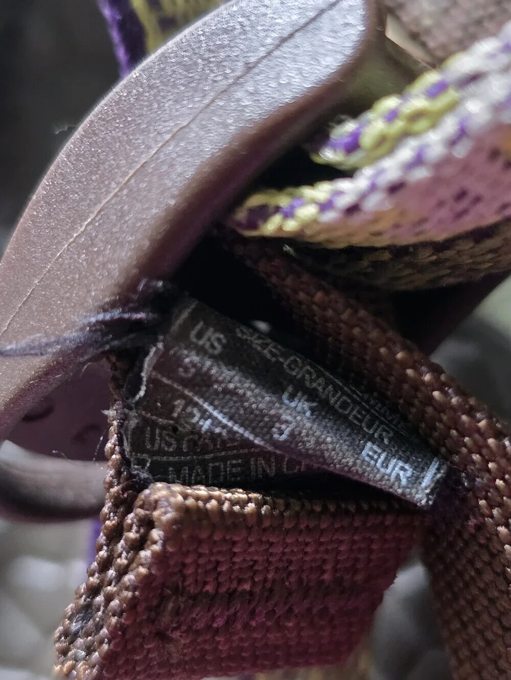 Chaco Vibram Green And Purple Sandals Size 5